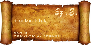Szentes Elek névjegykártya
